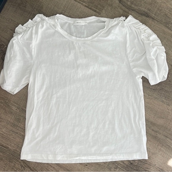 ALC White Puff Sleeve Ruffled Blouse - Picture 1 of 6